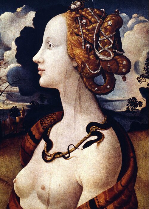 15th Century Greeting Card featuring the painting Simonetta Vespucci (1453-1476) by Granger