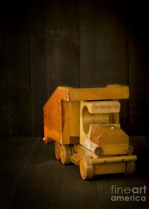 Toy Greeting Card featuring the photograph Simpler Times - Old Wooden Toy Truck by Edward Fielding