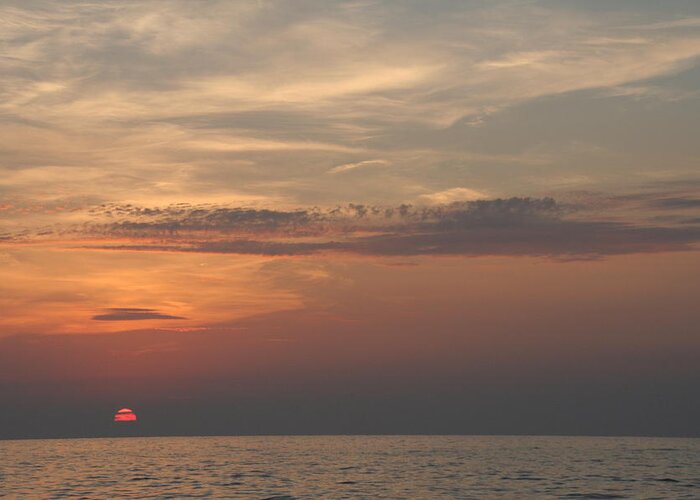 Sunset Greeting Card featuring the photograph Lake Erie Sunset by Valerie Collins