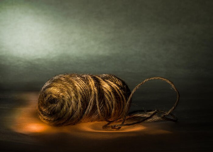 Fire Below Greeting Card featuring the photograph Sisal rope with fire below by Peter V Quenter