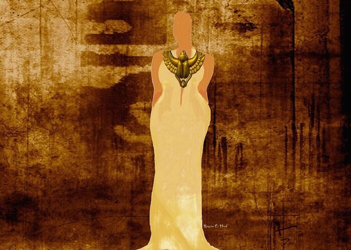 Baldheadchic Greeting Card featuring the digital art Sista Scarab Goddess by Romaine Head