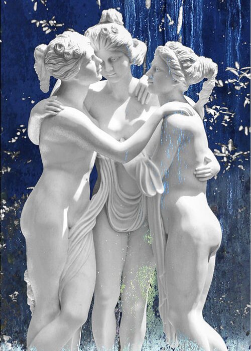Painting Greeting Card featuring the photograph Sisters Embrace by Greg Sharpe