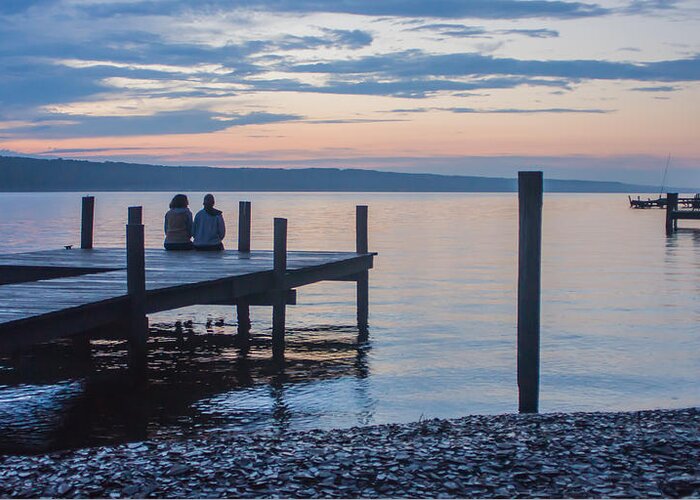 Sisters Greeting Card featuring the photograph Sisters - Lakeside Living at Sunset by Photographic Arts And Design Studio