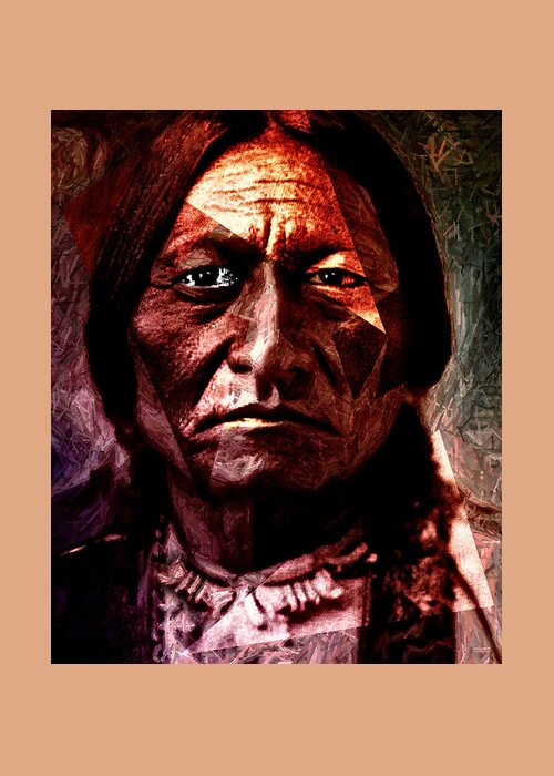 Sitting Bull Greeting Card featuring the painting Sitting Bull - Warrior - Medicine Man by Hartmut Jager