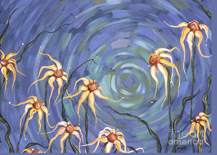 Floral Greeting Card featuring the painting Sky Dance by Tanielle Childers