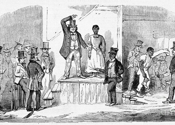 Slavery Greeting Card featuring the photograph Slave Auction, Richmond, Virginia, 1857 by Wellcome Images