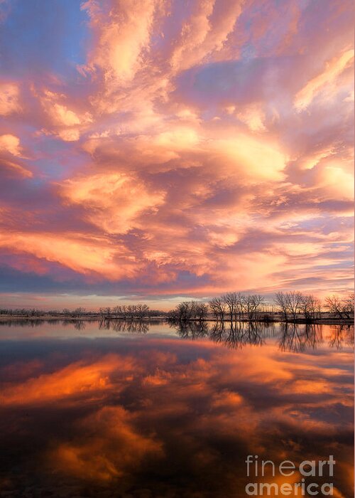 Lake Sunset Greeting Card featuring the photograph Slow Burn by Jim Garrison