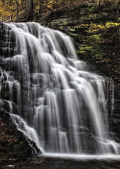 Bushkill Falls Greeting Card featuring the photograph Slow Fall by Rob Dietrich