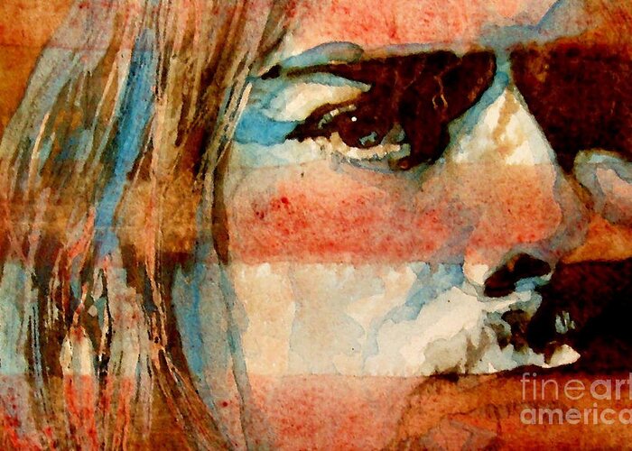Kurt Cobain Greeting Card featuring the painting Smells Like Teen Spirit by Paul Lovering