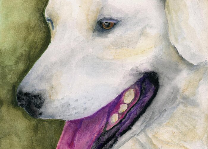 Animals Greeting Card featuring the painting Smiling Lab by Stephen Anderson
