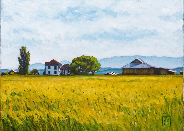 Farm Greeting Card featuring the painting Smith Farm by Stacey Neumiller