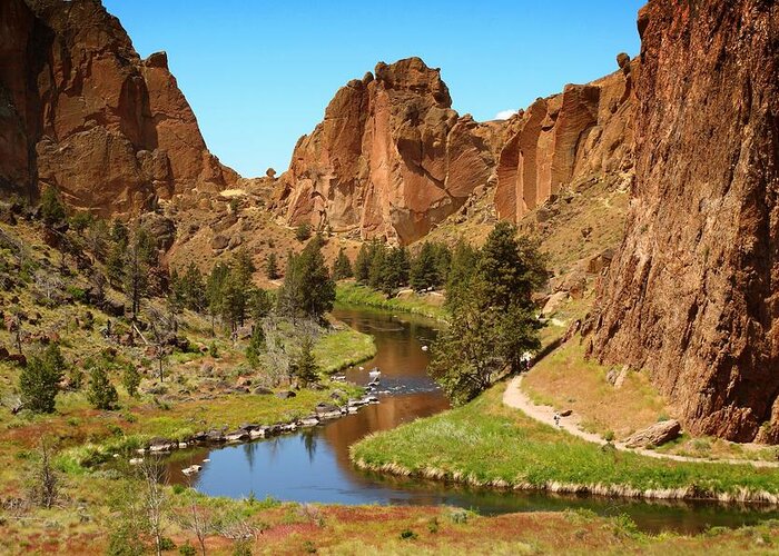 Smith Rock State Park Greeting Card featuring the photograph Smith Rock state park by Lynn Hopwood