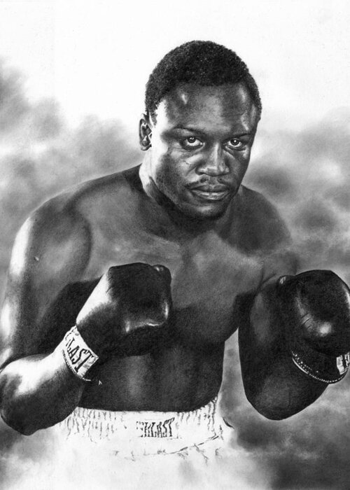 Boxer Greeting Card featuring the drawing Smokin' Joe by Peter Williams