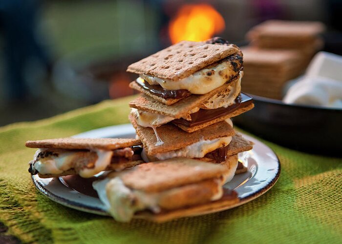 Scenics Greeting Card featuring the photograph Smores By A Campfire by Lew Robertson