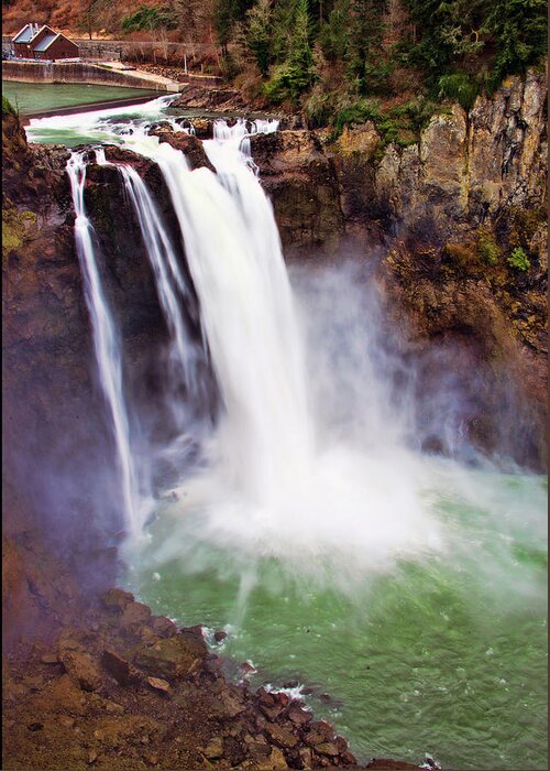 Snoqualmie Falls Greeting Card featuring the photograph Snoqualmie Falls by Jerry Cahill