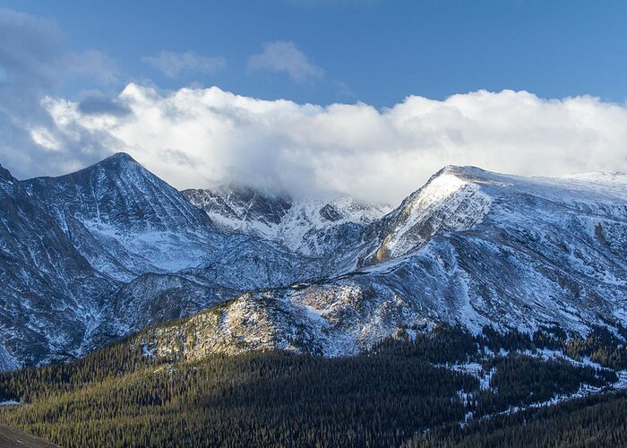 Mountains Greeting Card featuring the photograph Snow-Coated Mountains in Colorado by Tony Hake