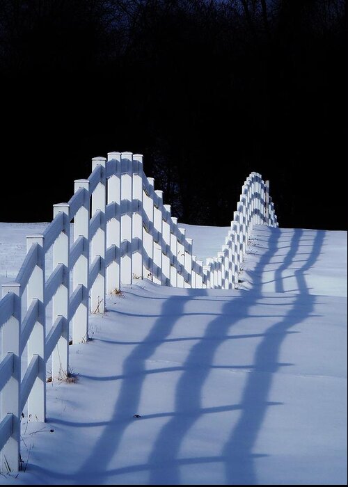 Landscape Greeting Card featuring the photograph Snow Fence by Greg Kear