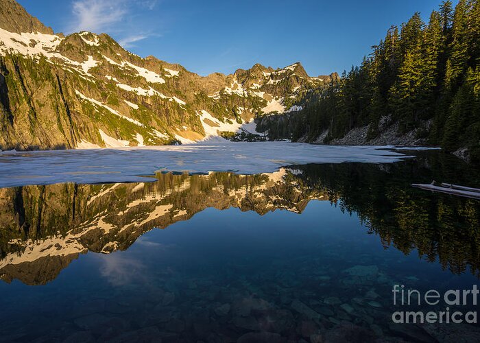 Snow Lake Greeting Card featuring the photograph Snow Lake Beauty and Beneath by Mike Reid