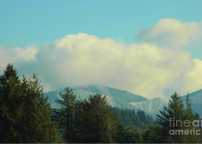 Snow Clouds Greeting Card featuring the photograph Snow Mist Mountains by Gallery Of Hope 
