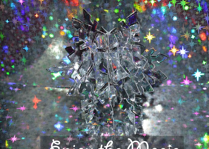 Abstract Greeting Card featuring the digital art Snowflake On Ice by Lena Wilhite