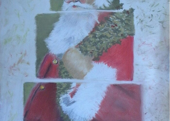 Santa Greeting Card featuring the painting S'nta Claus by Claudia Goodell