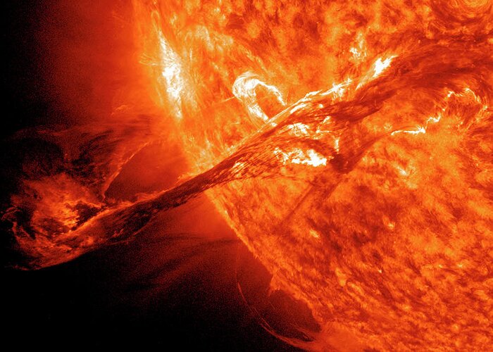 Star Greeting Card featuring the photograph Solar Flare by Solar Dynamics Observatory/nasa