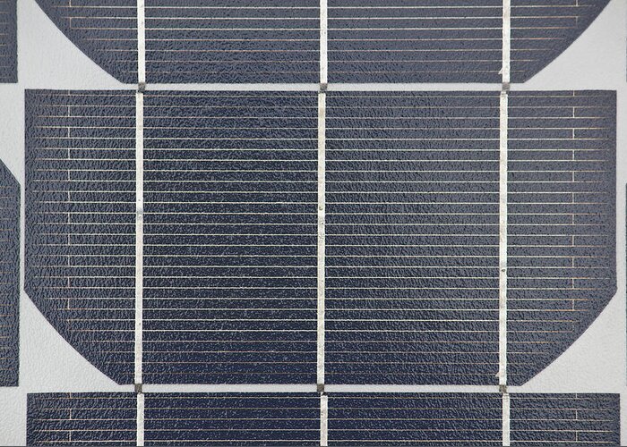 Alternative Greeting Card featuring the photograph Solar panel collector closeup view by Brch Photography