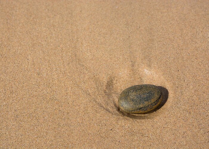 Pebble Greeting Card featuring the photograph Solitude At The Beach by Andreas Berthold