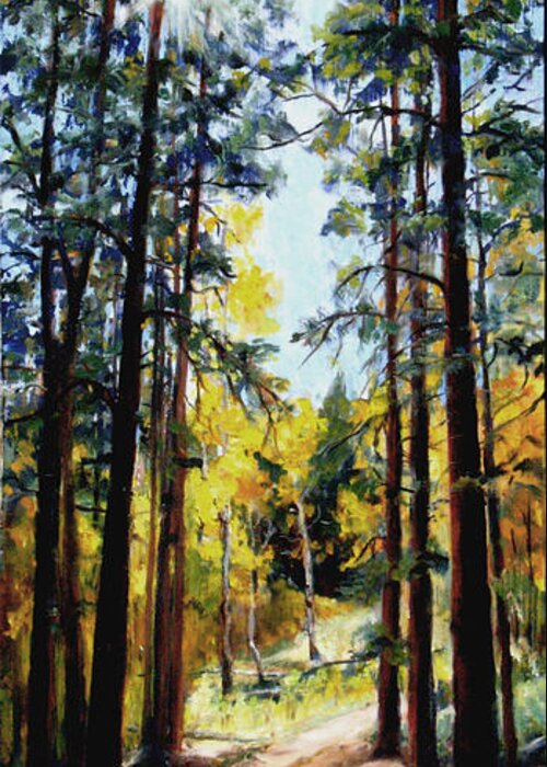Trees Greeting Card featuring the painting Solitude by Mary Giacomini
