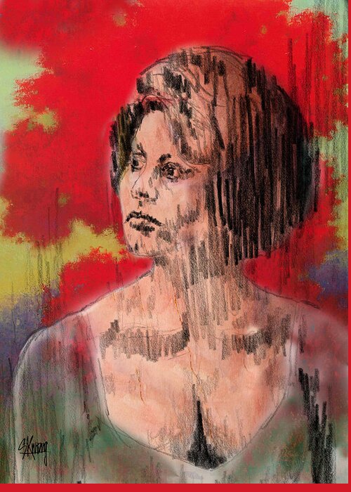 Sophia Loren Greeting Card featuring the drawing Sophia by Stan Kwong