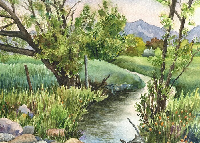 Landscape Painting Greeting Card featuring the painting South Boulder Creek by Anne Gifford
