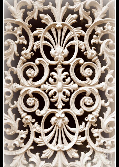 Ironwork Greeting Card featuring the photograph Southern Ironwork in Sepia by Carol Groenen
