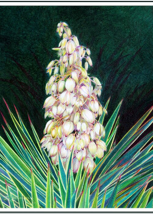 Yucca Greeting Card featuring the painting Spanish Bayonet by Mariarosa Rockefeller