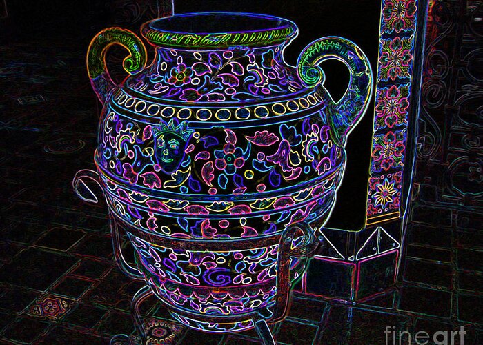 Vase Greeting Card featuring the photograph Spanish Vase by Ann Johndro-Collins