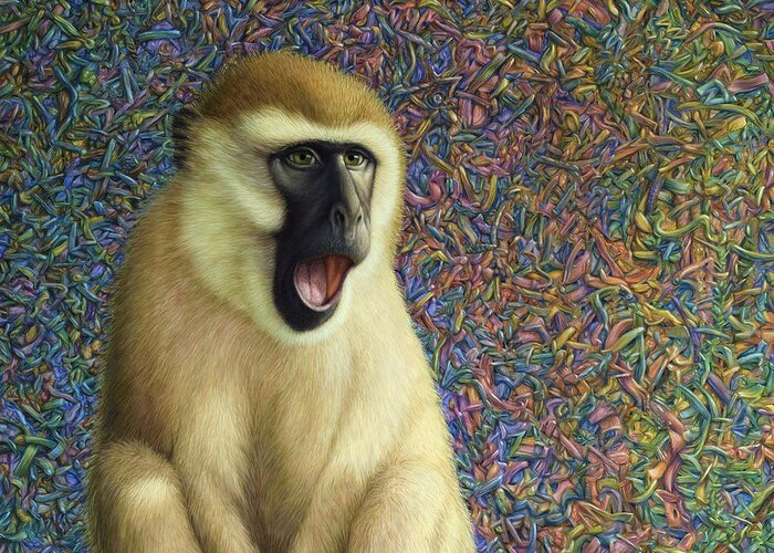 Monkey Greeting Card featuring the painting Speechless by James W Johnson