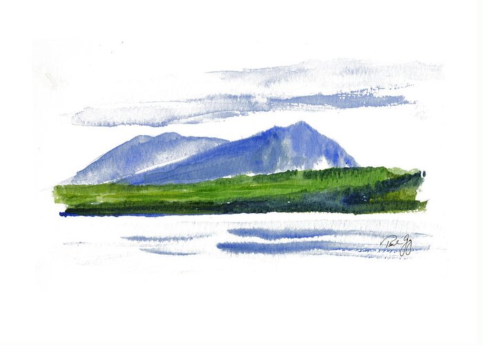 Spencer Mountain Greeting Card featuring the painting Spencer Mountain by Paul Gaj