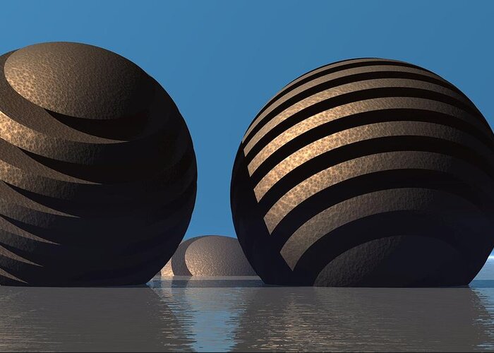 Bryce Greeting Card featuring the digital art Spheres by Lyle Hatch