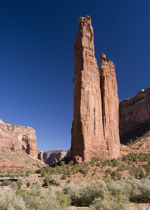 Feb0514 Greeting Card featuring the photograph Spider Rock Canyon De Chelly by Tom Vezo