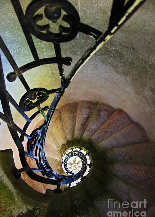 Abstract Greeting Card featuring the photograph Spinning Stairway by Carlos Caetano