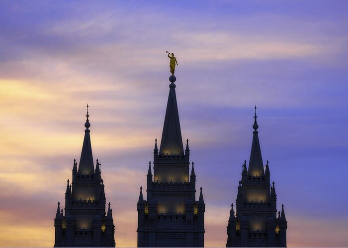 Salt Lake City Greeting Card featuring the photograph Spires by Chad Dutson