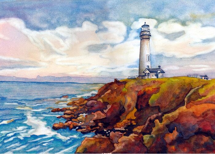 Watercolor Greeting Card featuring the painting Spirit Light by Gerald Carpenter