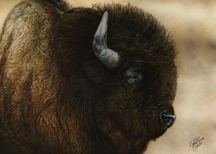 Buffalo Greeting Card featuring the painting Spirit of The Plains by Wayne Pruse