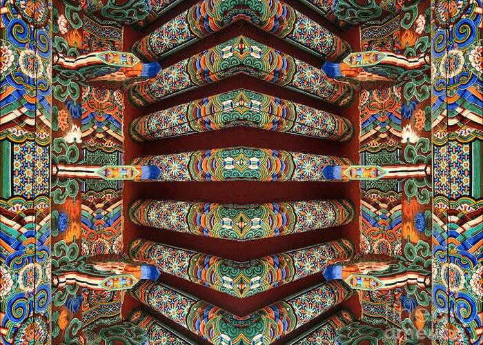 Spiritual Greeting Card featuring the photograph spiritual Buddhist abstract photography - Rafter Rapture by Sharon Hudson