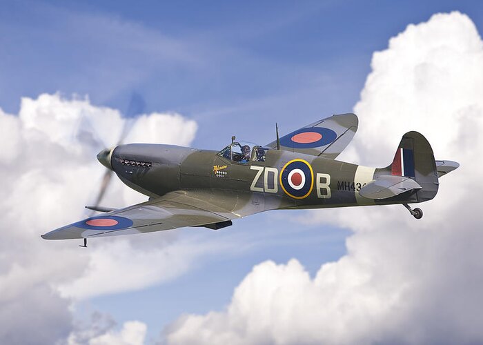Spitfire Greeting Card featuring the photograph Spitfire pass by Ian Merton