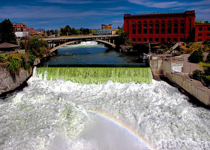 Beautiful Spokane Falls. Greeting Card featuring the photograph Spokane Falls by Rusty Jeffries