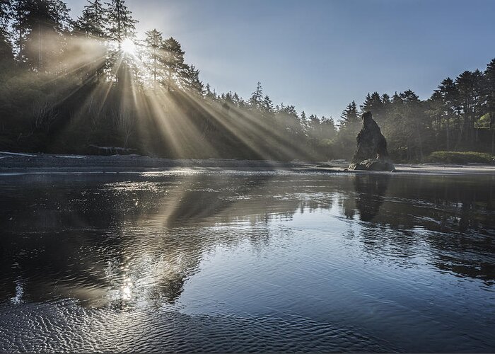 Art Greeting Card featuring the photograph Spoon of Morning Light by Jon Glaser