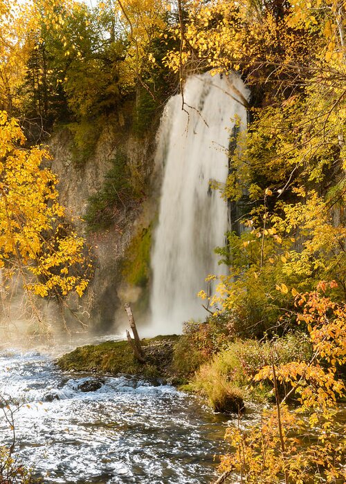 Dakota Greeting Card featuring the photograph Spray Rises from Spearfish Falls by Greni Graph