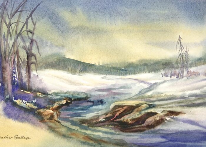 Canadian Landscape Greeting Card featuring the painting Spring Break by Heather Gallup
