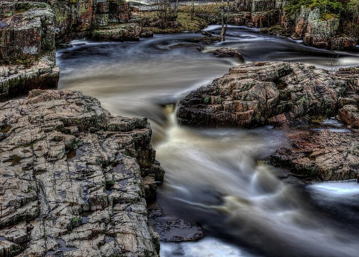 Eau Claire Dells Greeting Card featuring the photograph Spring Flow Through the Dells by Dale Kauzlaric