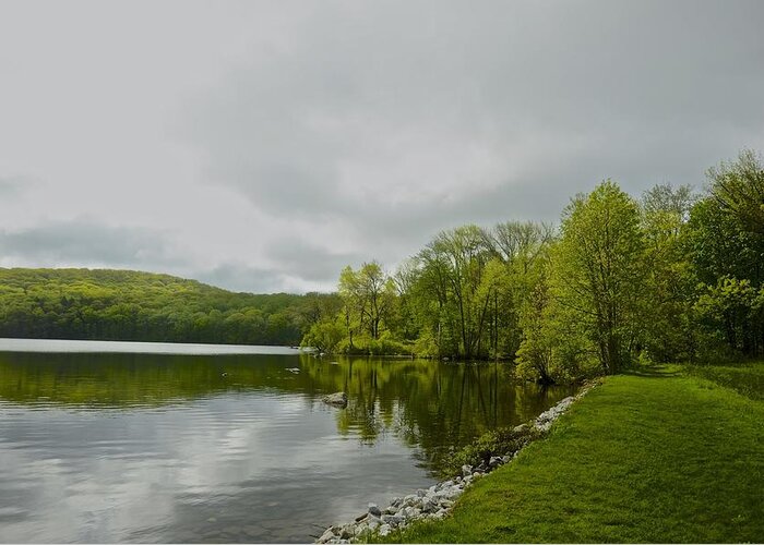 Landscape Greeting Card featuring the photograph Spring on the Pond by Nancy Rohrig